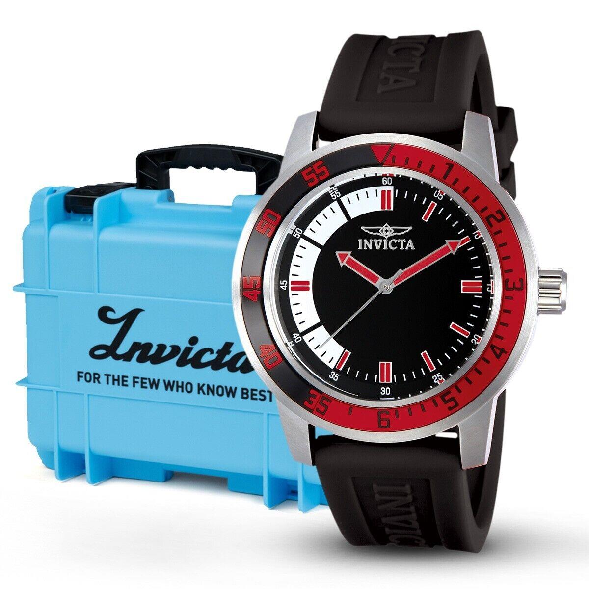 Invicta Specialty Men`s Watch Bundle - 45mm Black with Invicta 8-Slot Dive Impa - Dial: White, Black, Band: Black