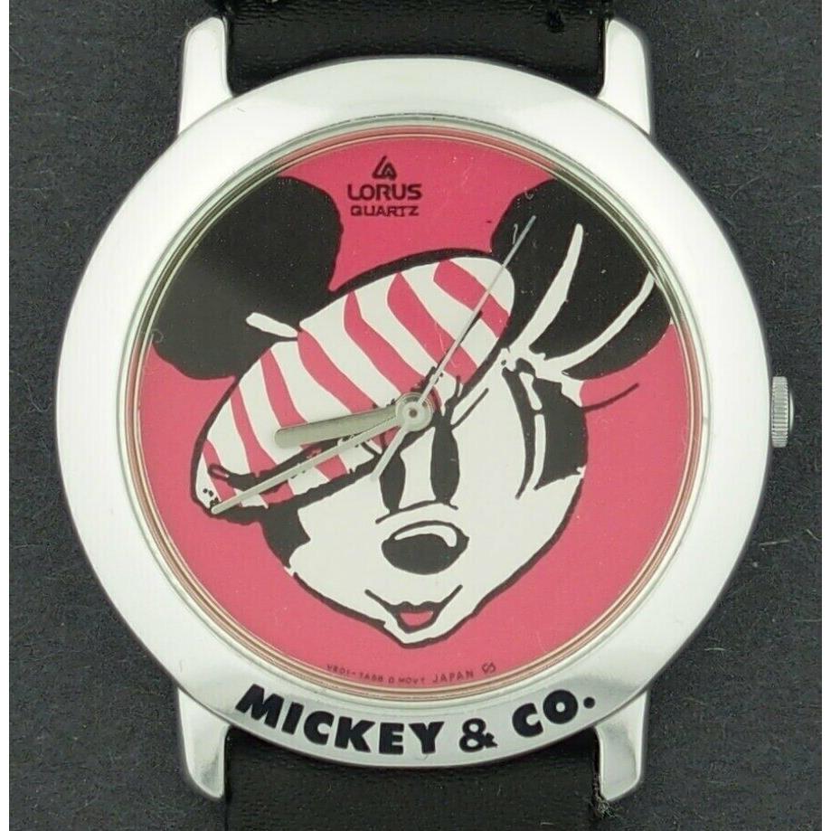 Lorus Mickey Mouse Character Watch w/ Pink Painters Artist Hat
