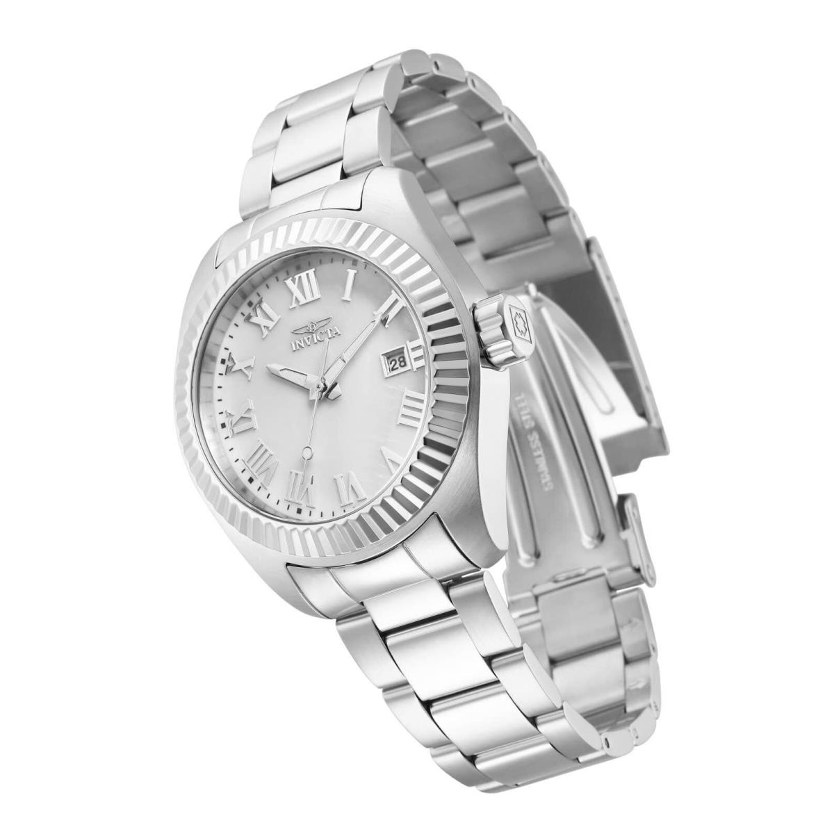 Invicta Reloj Plateado De Cuarzo Con Pantalla Anal Gica Angel Para Mujer 40mm