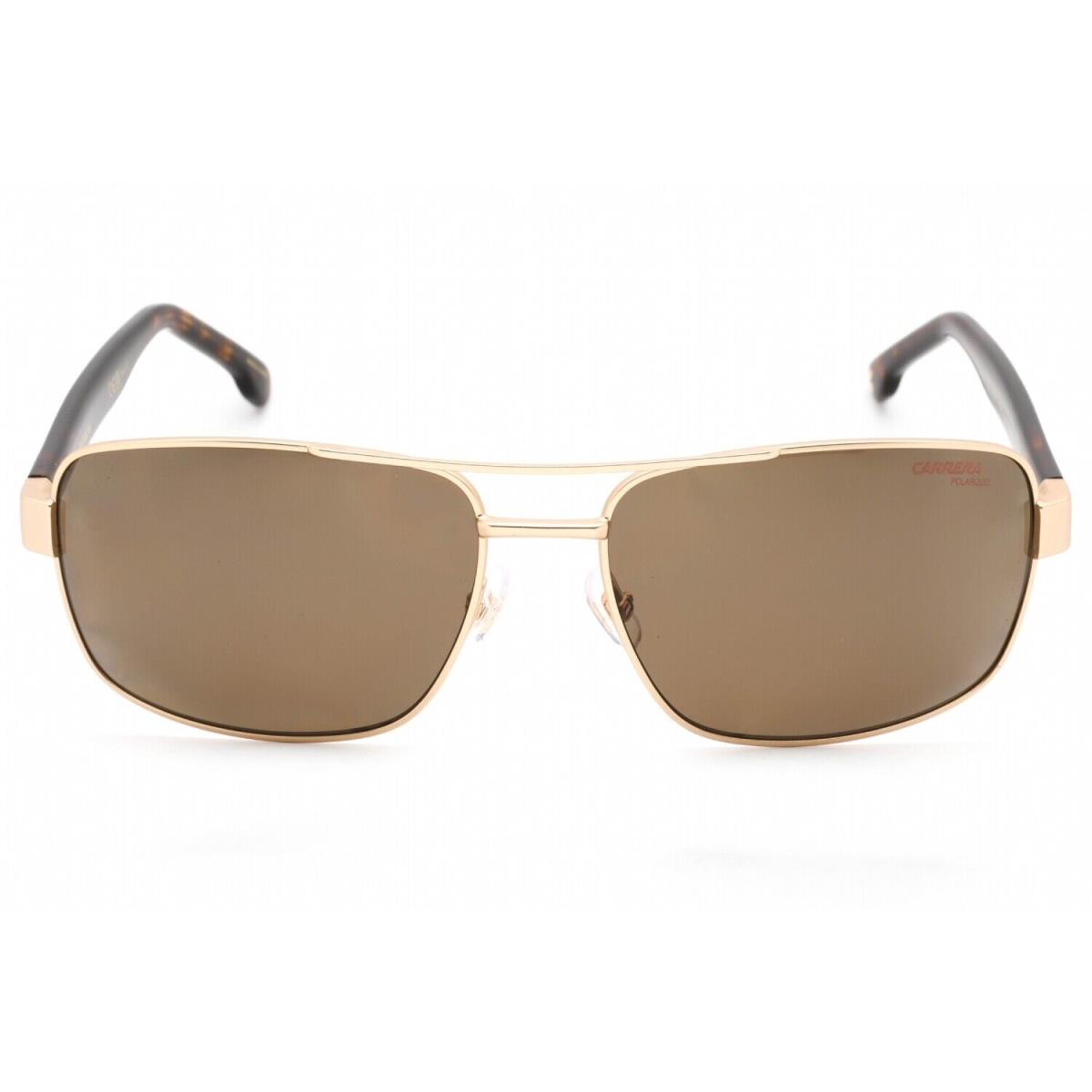 Carrera 8063/S Aoz SP Sunglasses Matte Gold Frame Brown Polarised Lenses 60mm