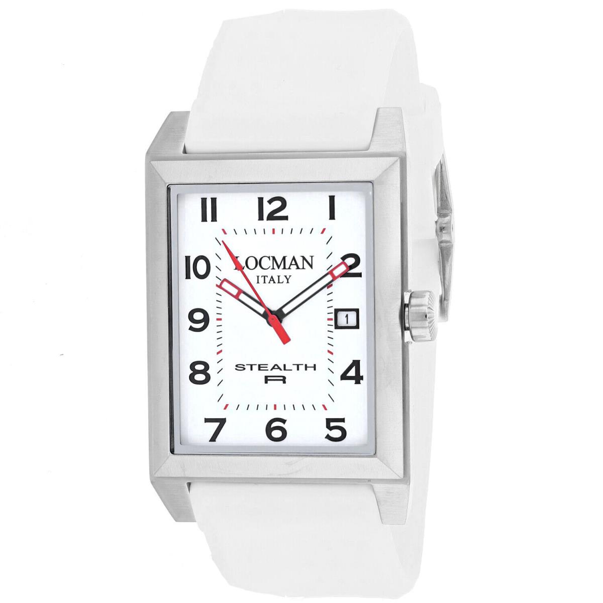 Locman Men`s Stealth White Dial Watch - 241MOPBK2WH/WH RU