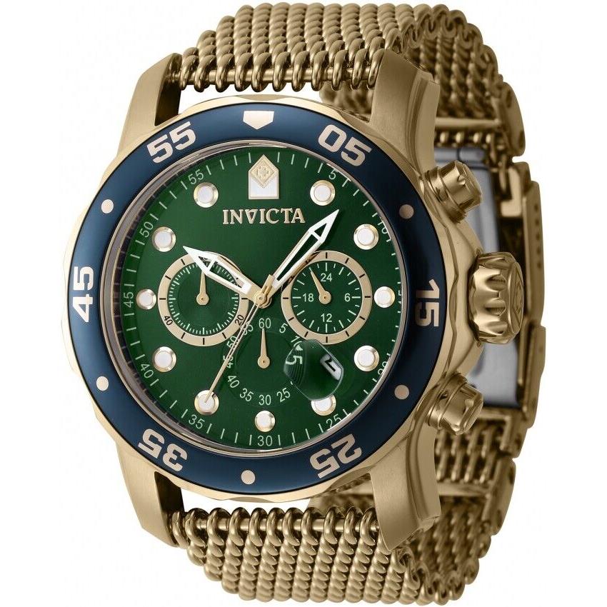 Invicta Pro Diver Chronograph Gmt Date Quartz Green Dial Men`s Watch 47241