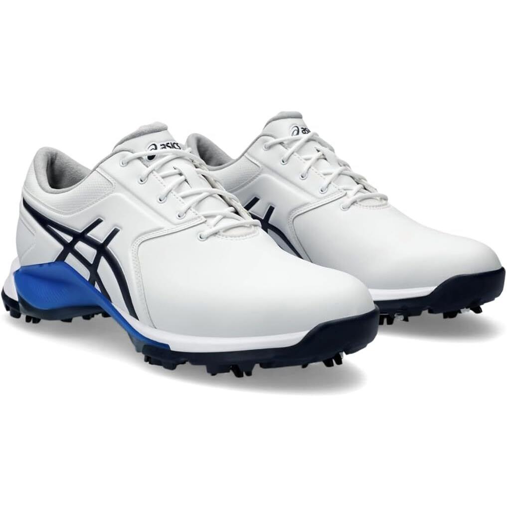 Asics Gel-ace Pro Golf Shoes - Spiked Waterproof Upper - White / Midnight Blue