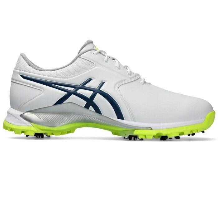 Asics Gel-ace Pro Golf Shoes - Spiked Waterproof Upper - White / Mako Blue