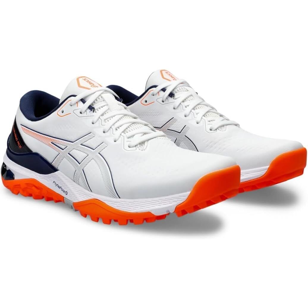 Asics Gel Kayano Ace 2 Golf Shoes - Spikeless Shoes - White / Shocking Orange