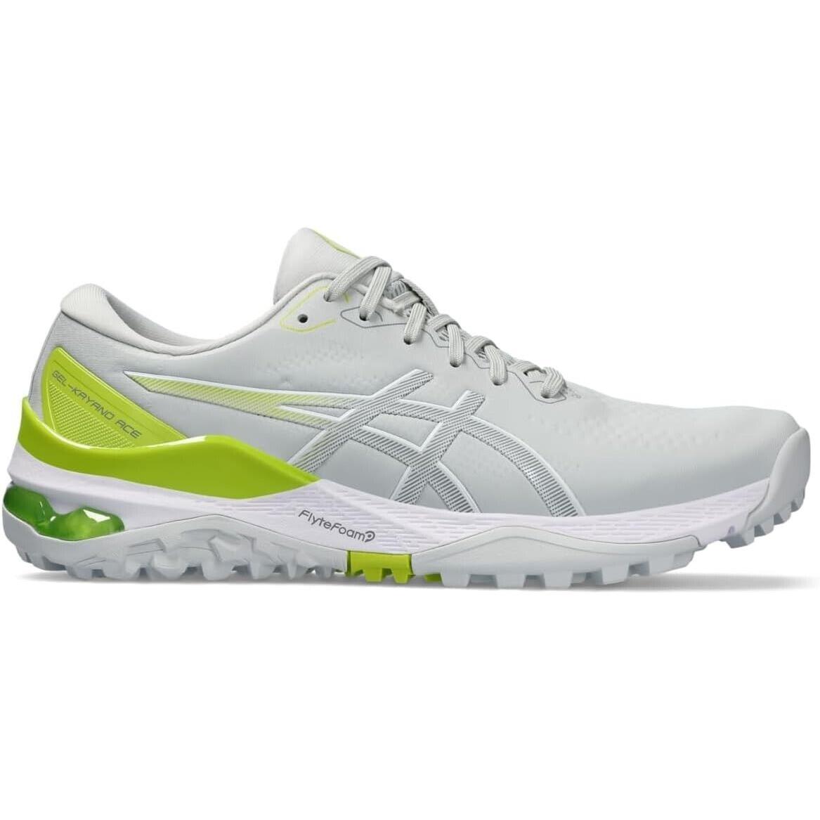 Asics Gel Kayano Ace 2 Golf Shoes - Spikeless - Glacier Grey Neon Lime - 10 Wide