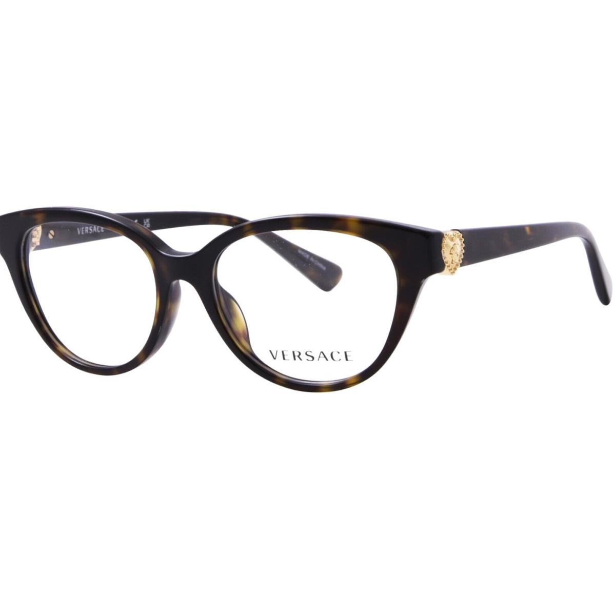 Versace VK3004 108 Eyeglasses Youth Kids Girl`s Havana Full Rim Oval Shape 48mm