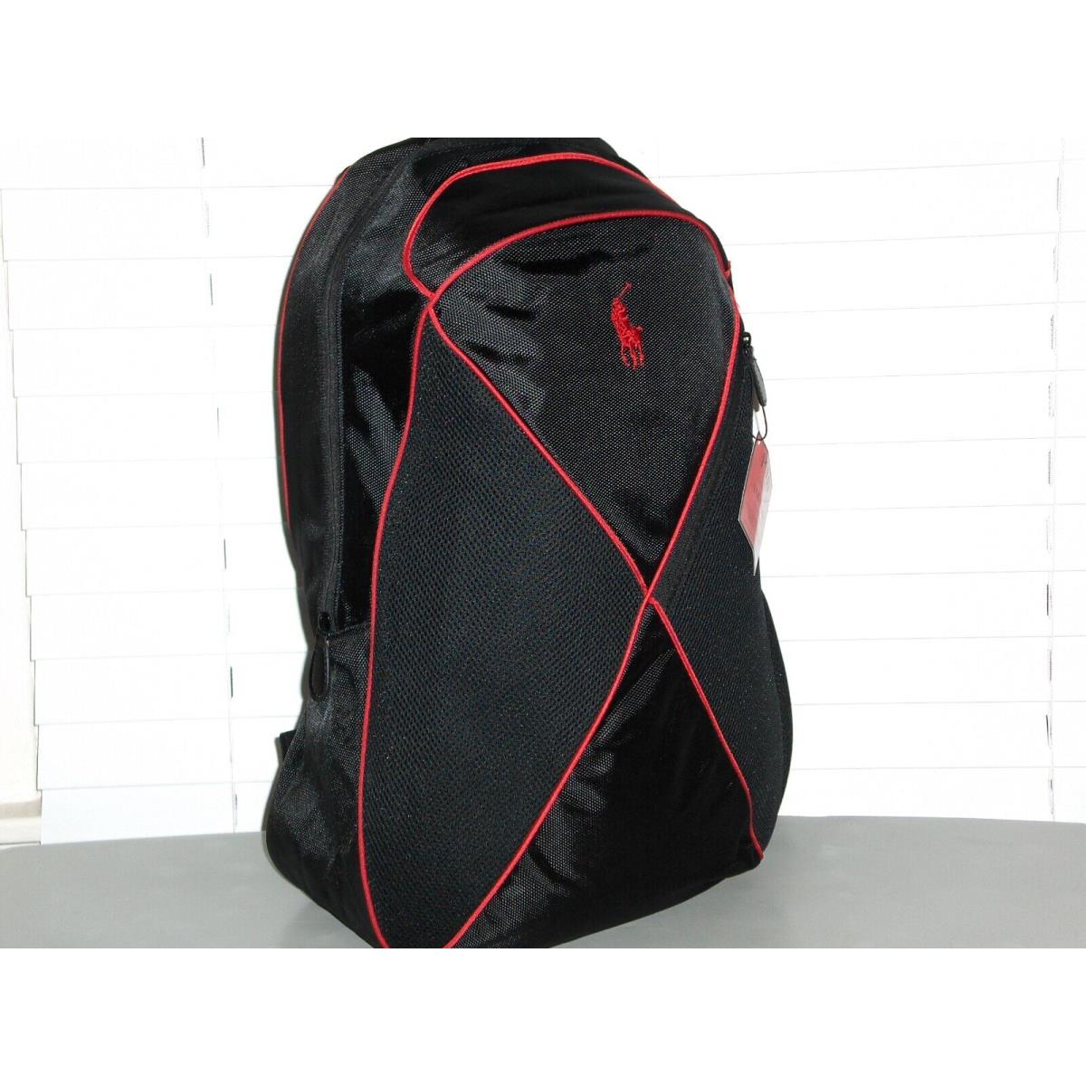 Ralph Lauren Fragrances Men`s Pony Polo Red Backpack Travel Bag Black