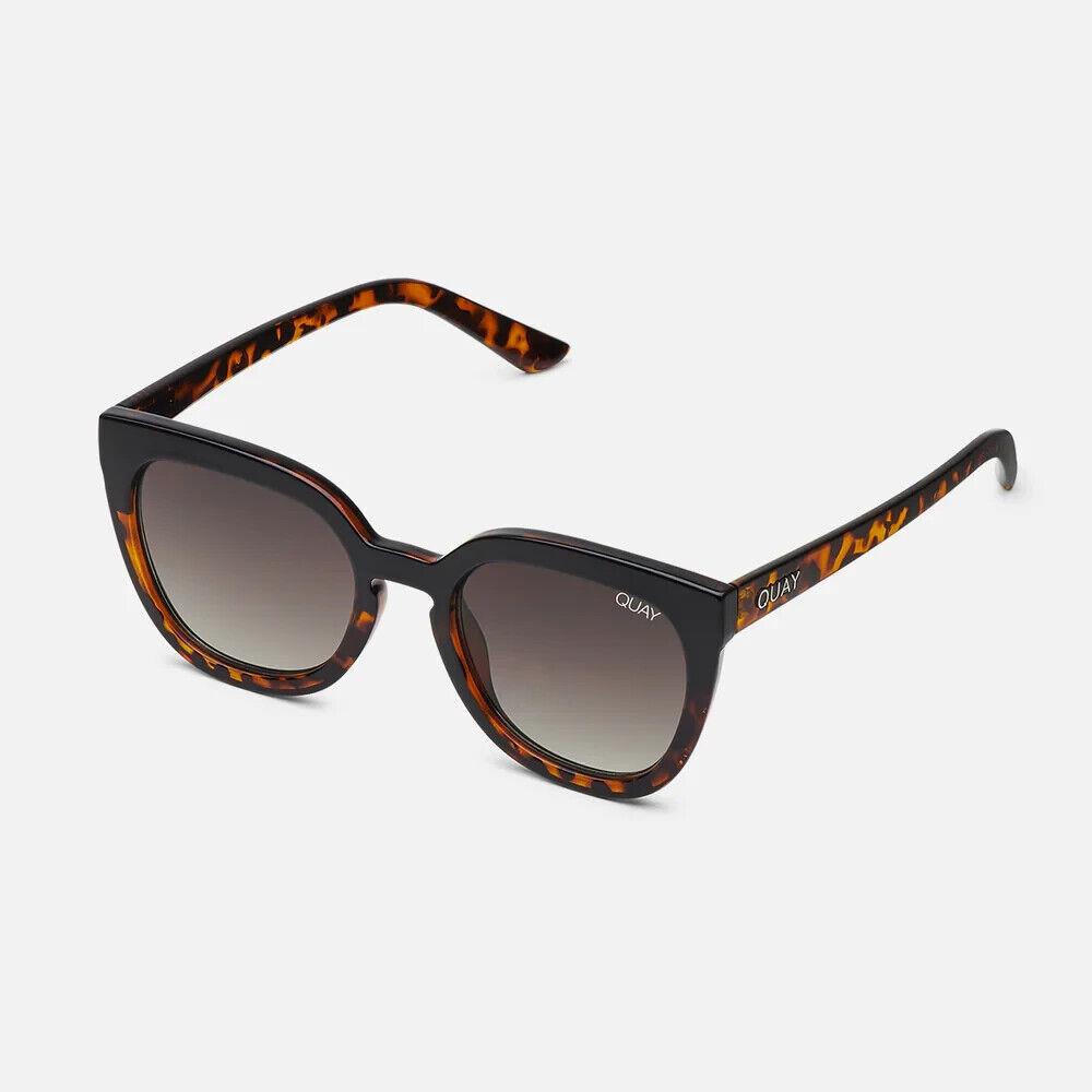 Quay Australia Noosa Polarized Sunglasses Black Tortoise Frame Brown Lens