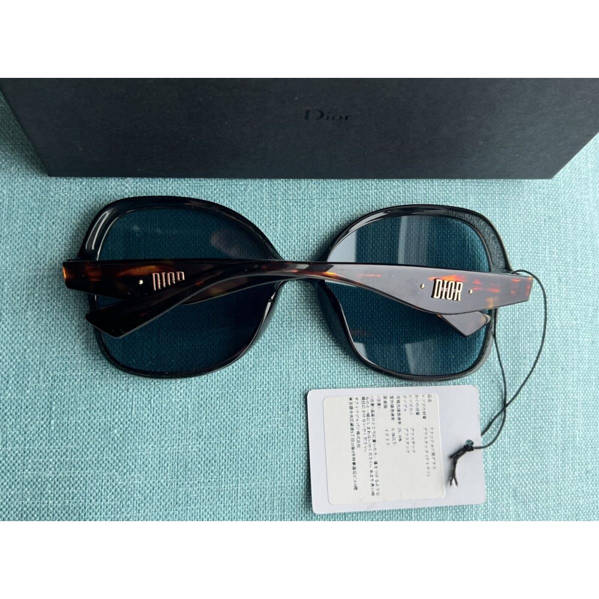 Christian Dior Nuance F KB7KU Oversized Tortoise Frame - Smoky Blue Grey Lenses