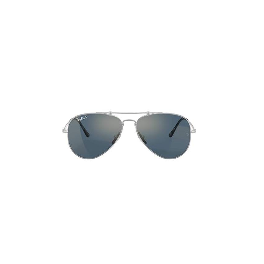 Ray-ban RB8125M Aviator Sunglasses - Silver/blue 58mm
