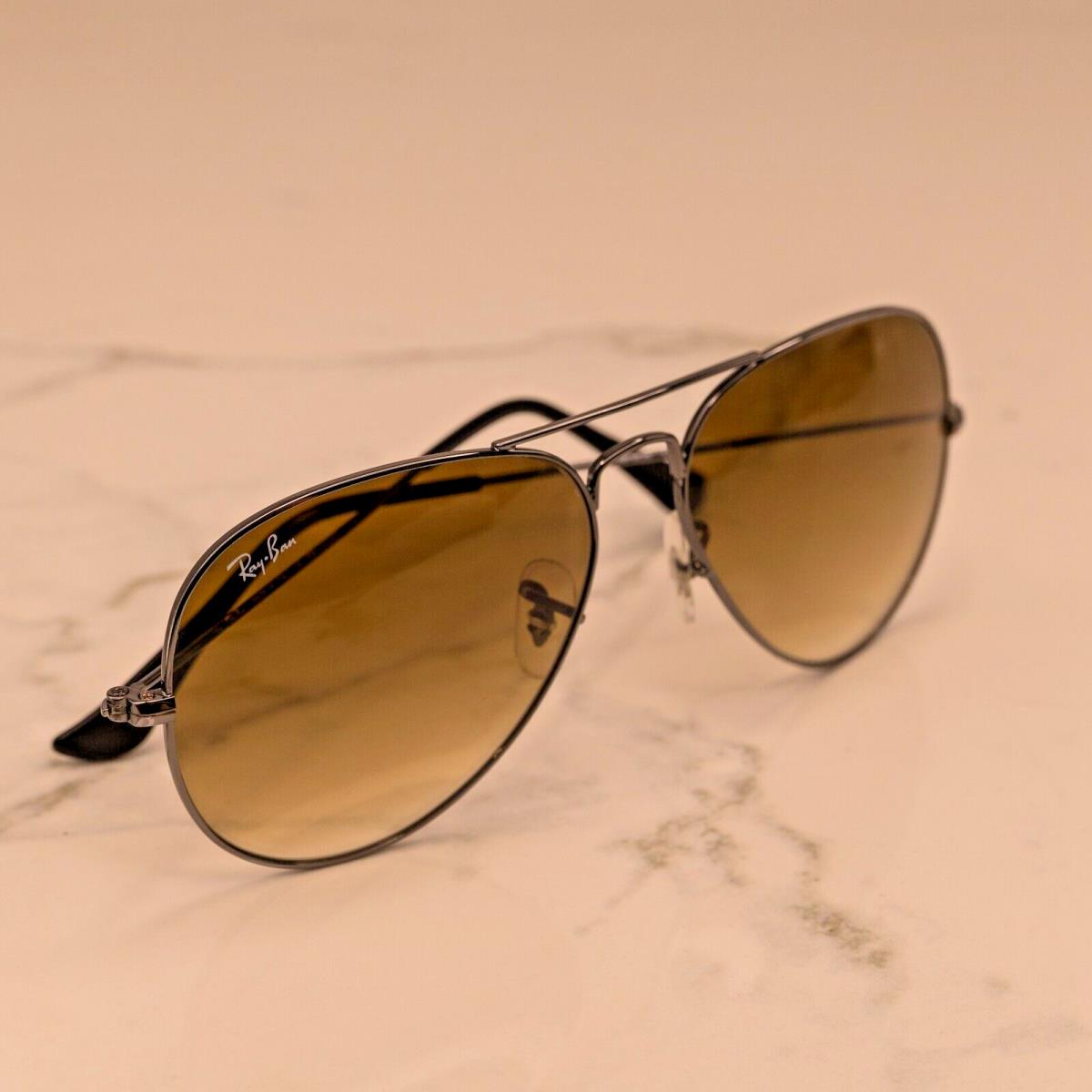 Ray Bay Aviator Distressed Gold Frame RB 004/51 B-15 Brown Lenses