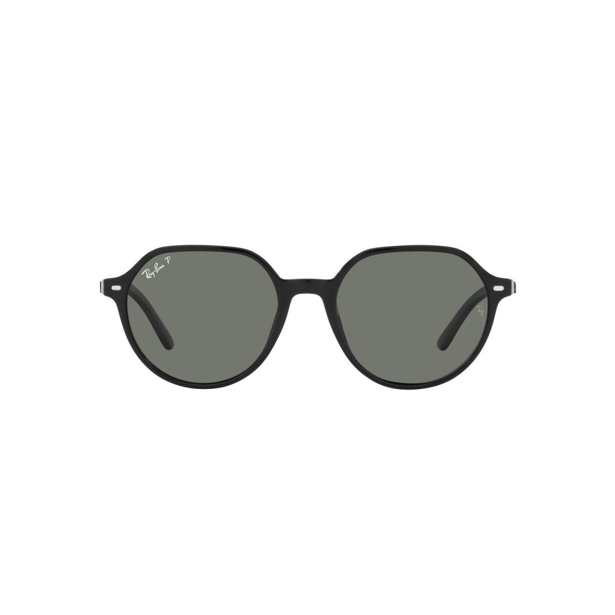 Ray-ban RB2195 Thalia Square Sunglasses Black/polarized Green 55 mm