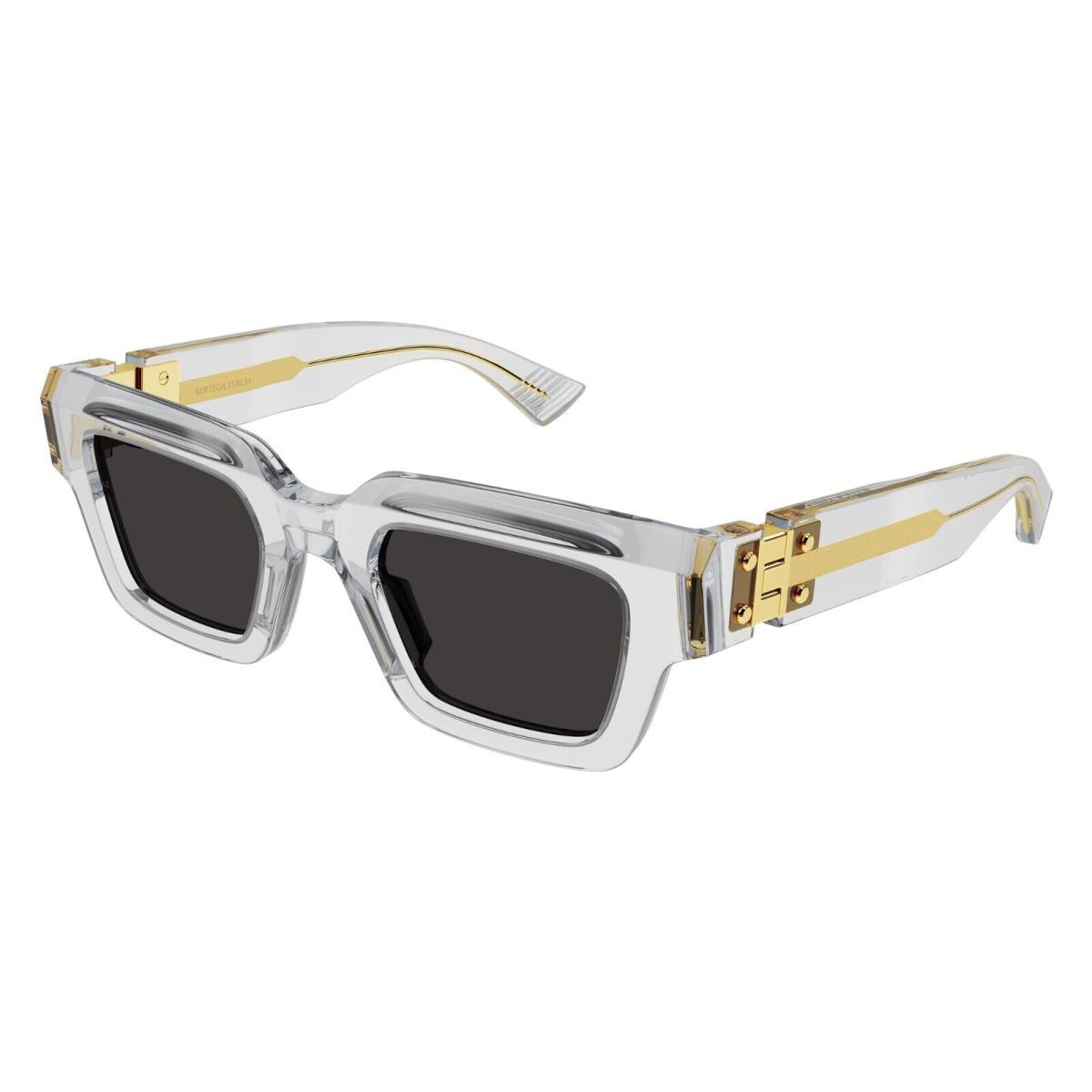 Bottega Veneta BV1230S Crystal and Gold/dark Grey 001 Sunglasses