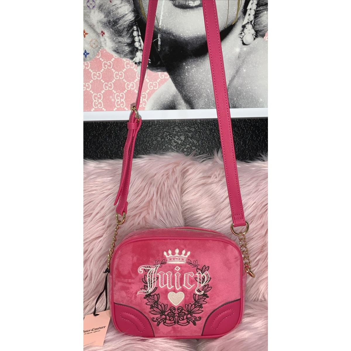 Juicy Couture 11JCCLSJC-PF Pink Flash Heritage Crossbody Velour