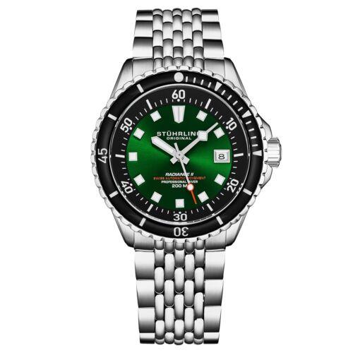 Stuhrling 1009 03 Automatic Radiance Date Green Dial Mens Watch