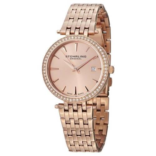 Stuhrling 579 04 Soiree Garland Quartz Swarovski Crystals Womens Watch