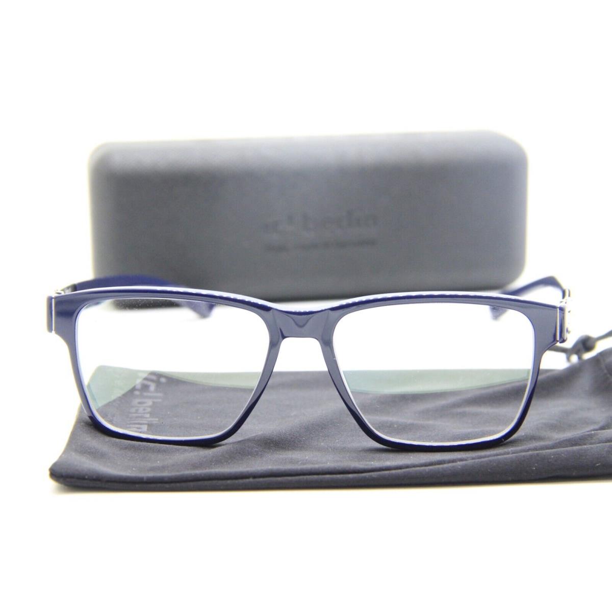 IC Berlin Meta True Blue HD Chrome Eyeglasses W/case 55-17