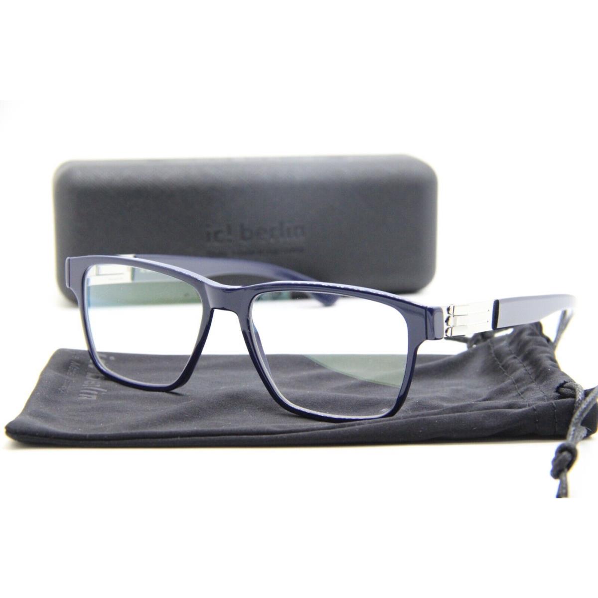 IC Berlin Meta True Blue HD Chrome Eyeglasses W/case 55-17