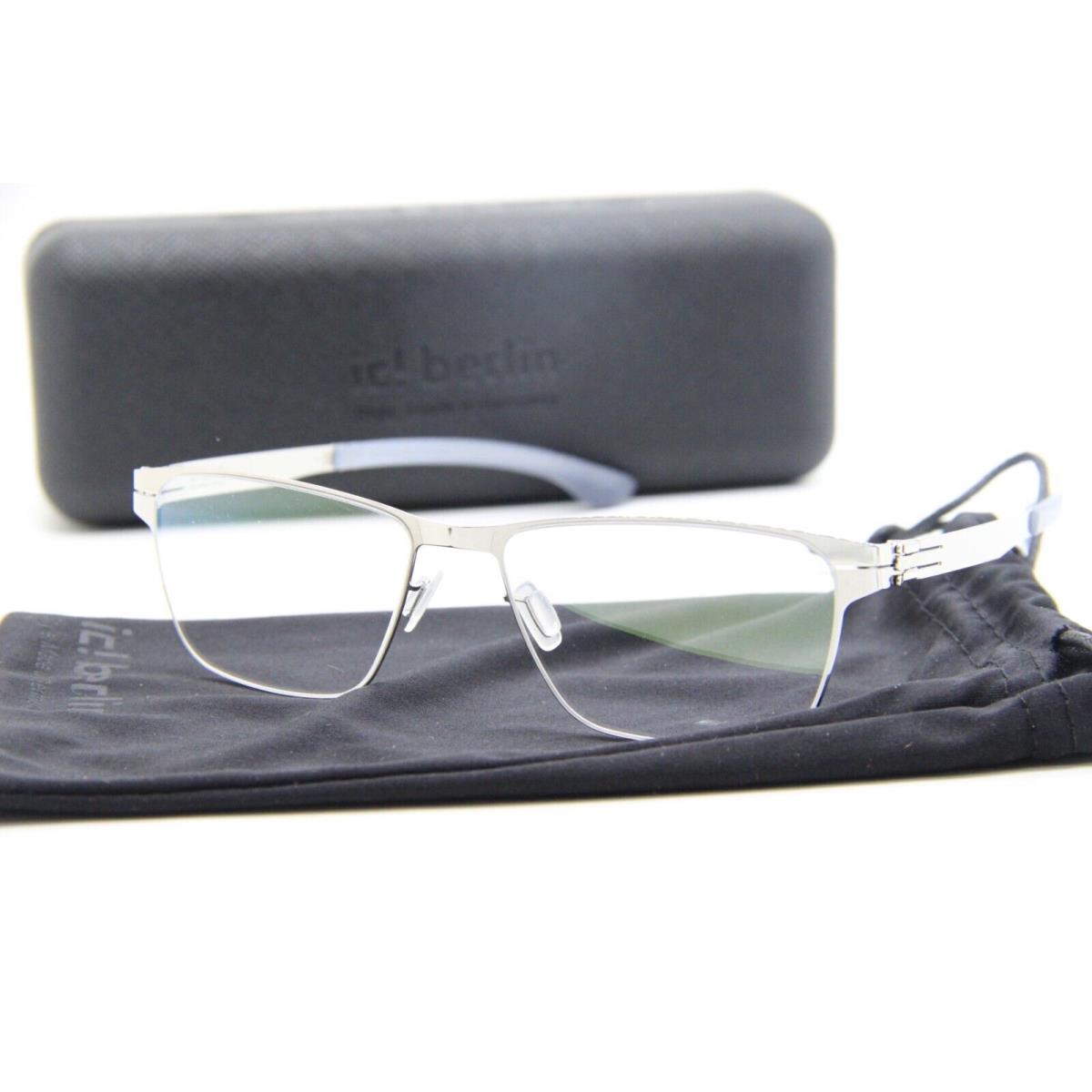 IC Berlin Henning O. Chrome Grey Eyeglasses W/case 52-15