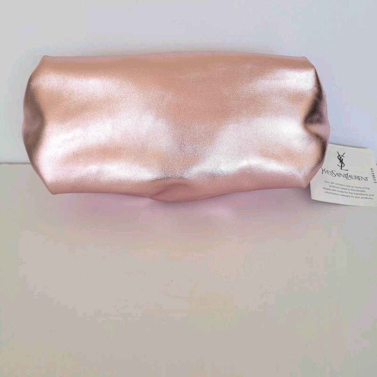 Yves Saint Laurent Ysl Perfume Bag Pouch Toiletry Cosmetic Rose Pink Metalic