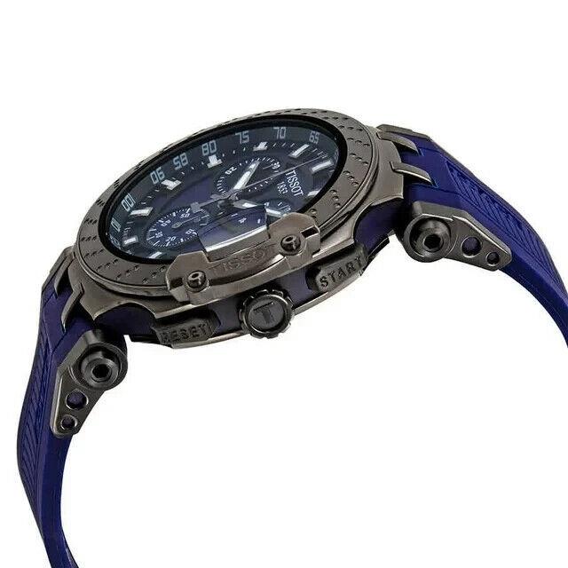 Tissot T-race Chronograph Blue Dial Rubber Strap Men`s Watch T115.417.37.041.00