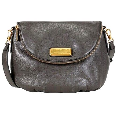 Marc Jacobs Q Natasha Faded Aluminum Gray Leather Gold Crossbody Bag