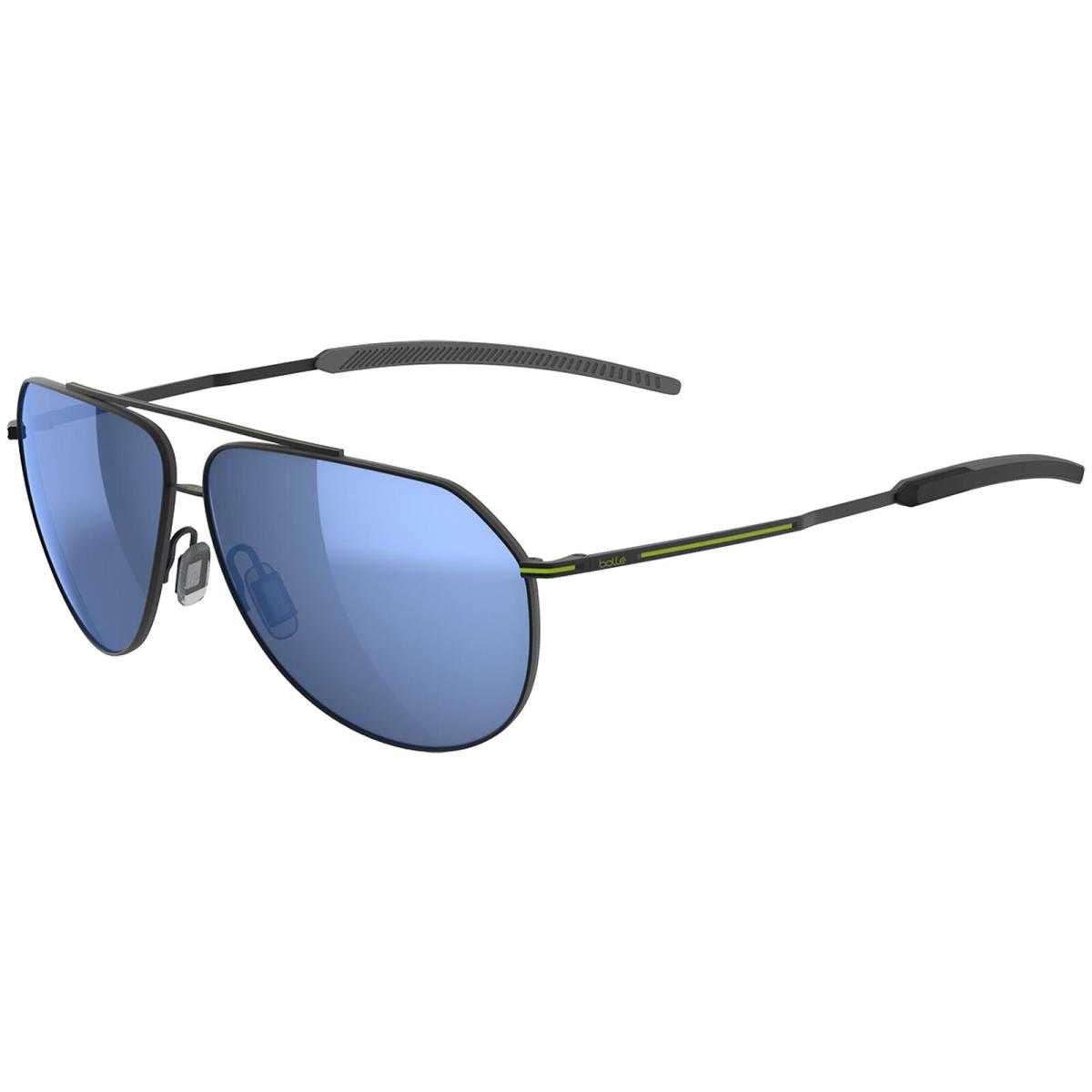 Bolle Livewire Polarized Men`s Volt+ Black Acid Mt Aviator Sunglasses - BS142004