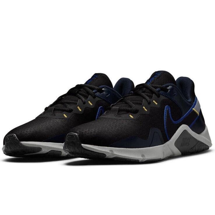 Men Nike Legend Essential 2 Training Running Shoes Black/racer Blue CQ9356 034 - Black/Racer Blue/Obsidian