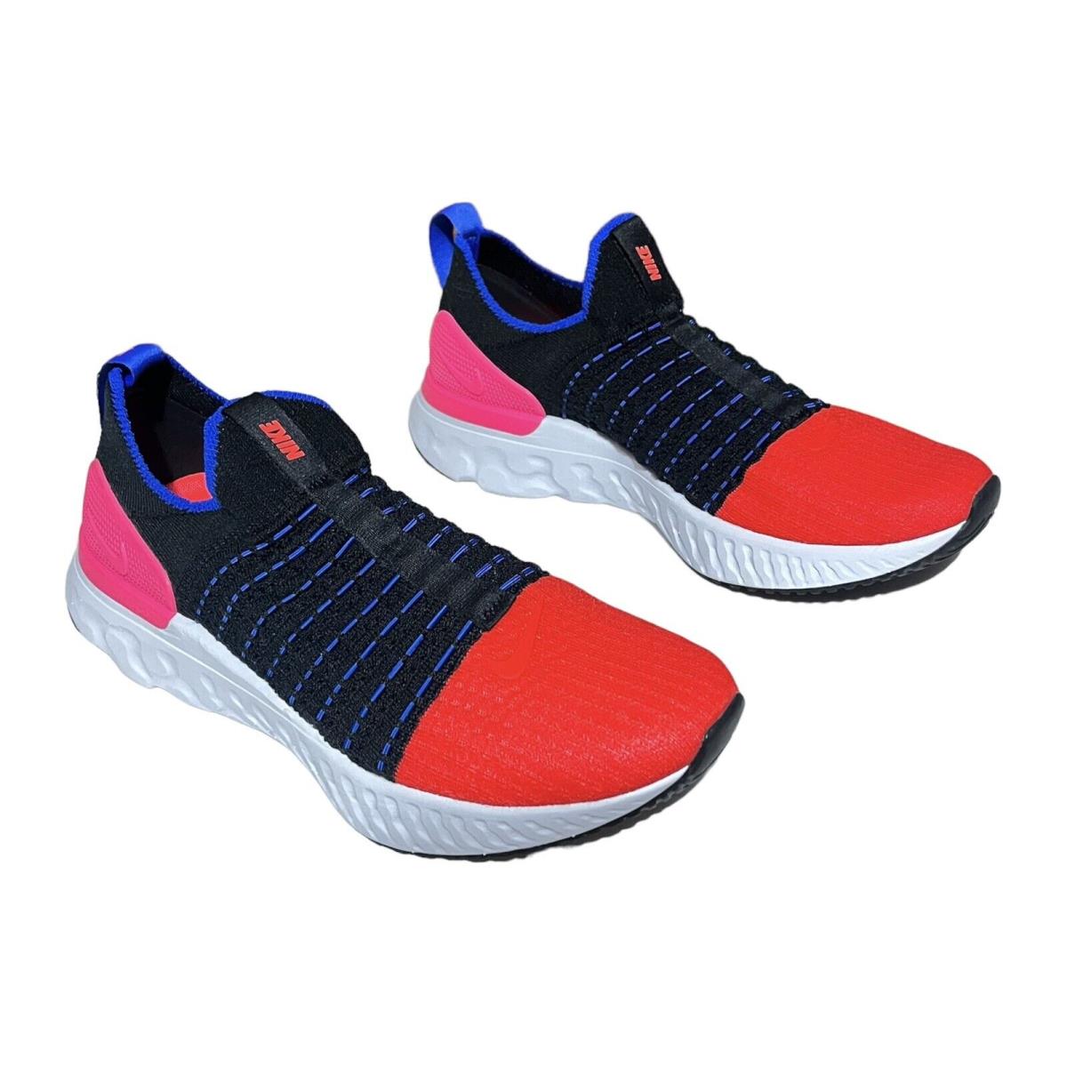 DX2354-001 Nike Women React Phantom Run Flyknit 2 Bright Crimson Running Shoes - Red