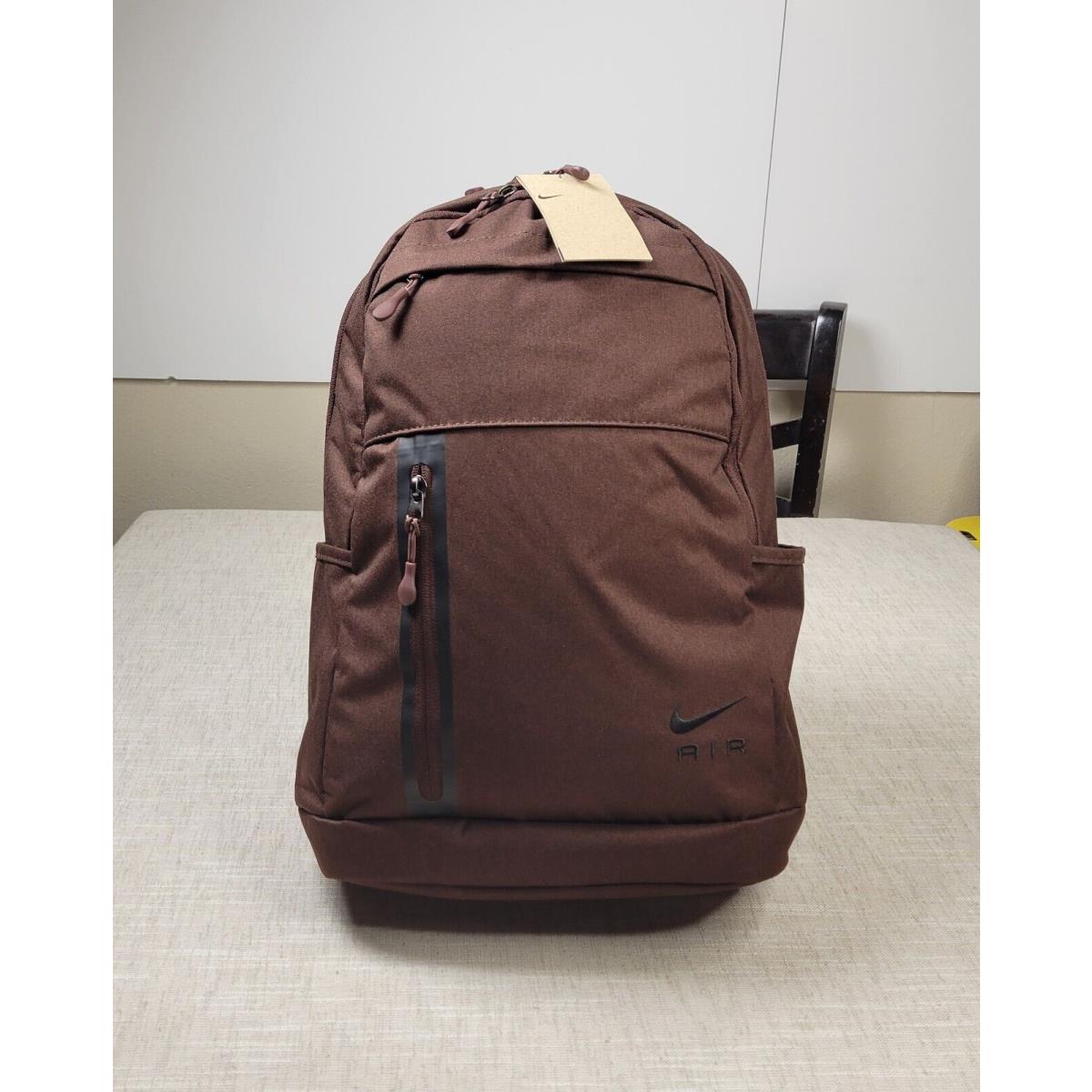 Nike Elemental Premium Backpack 21L Brown Black Tech Pack Zip Sportswear