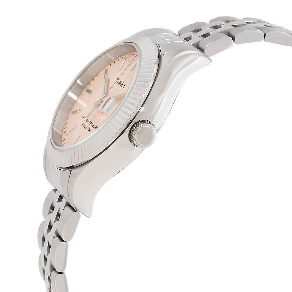 Timex Waterbury Legacy Quartz Pink Dial Ladies Watch TW2V31500 - Dial: Pink, Band: Silver-tone, Bezel: Silver-tone