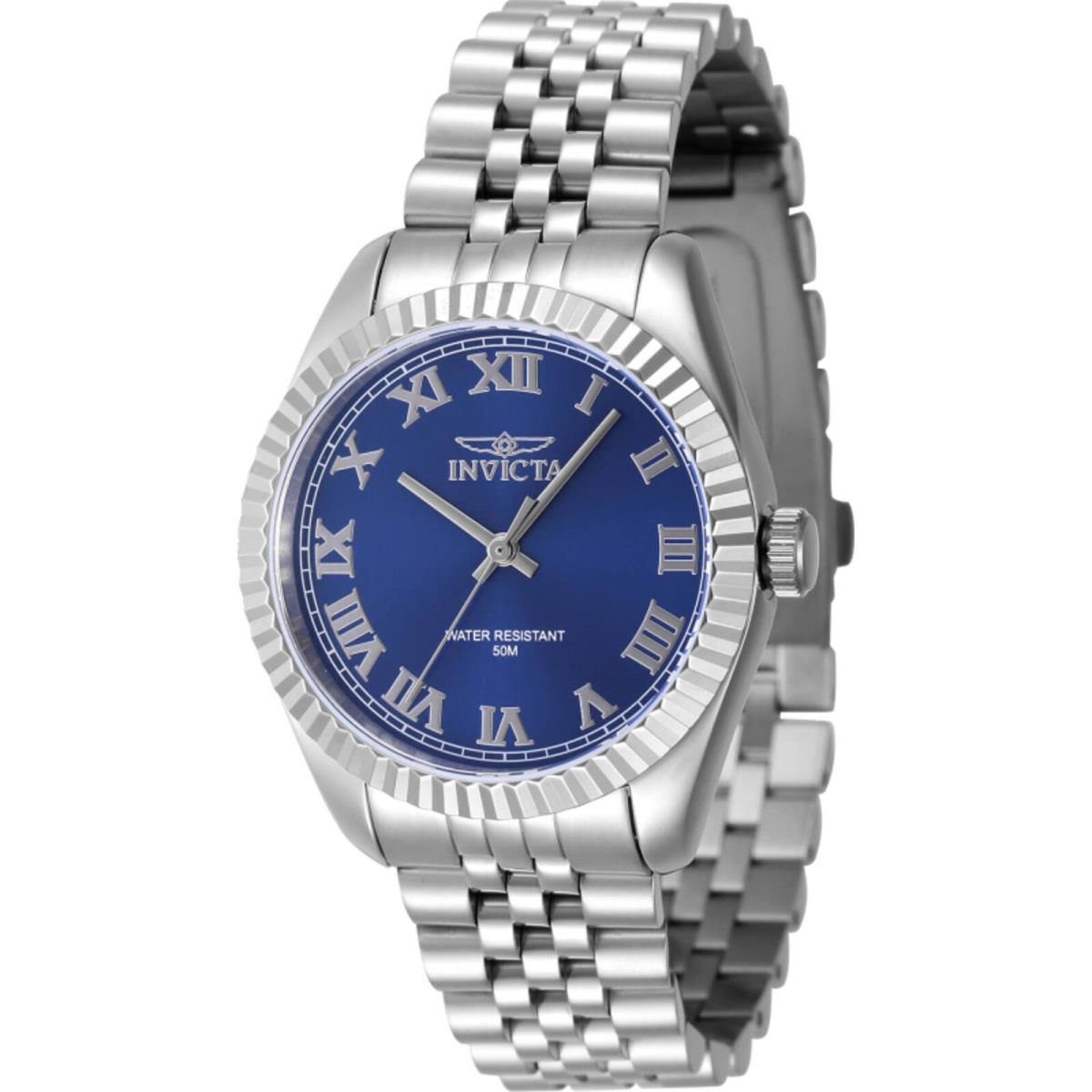 Invicta Women`s Watch Specialty Blue Dial Silver Steel Bracelet Quartz 47411 - Dial: Blue, Band: Silver