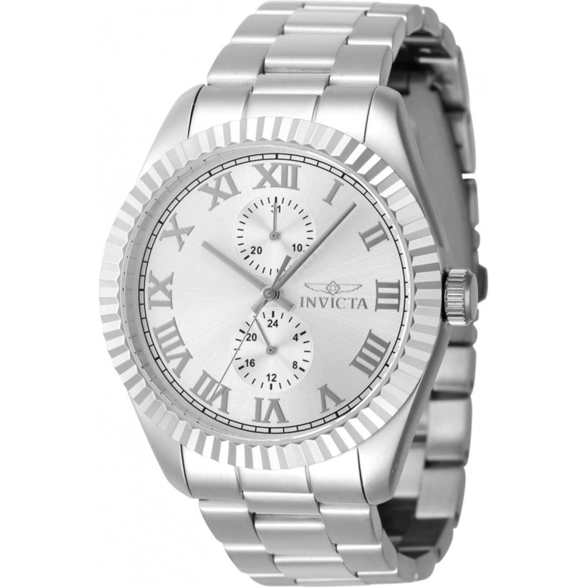 Invicta Men`s Watch Specialty Quartz Silver Tone Dial Steel Bracelet 47421