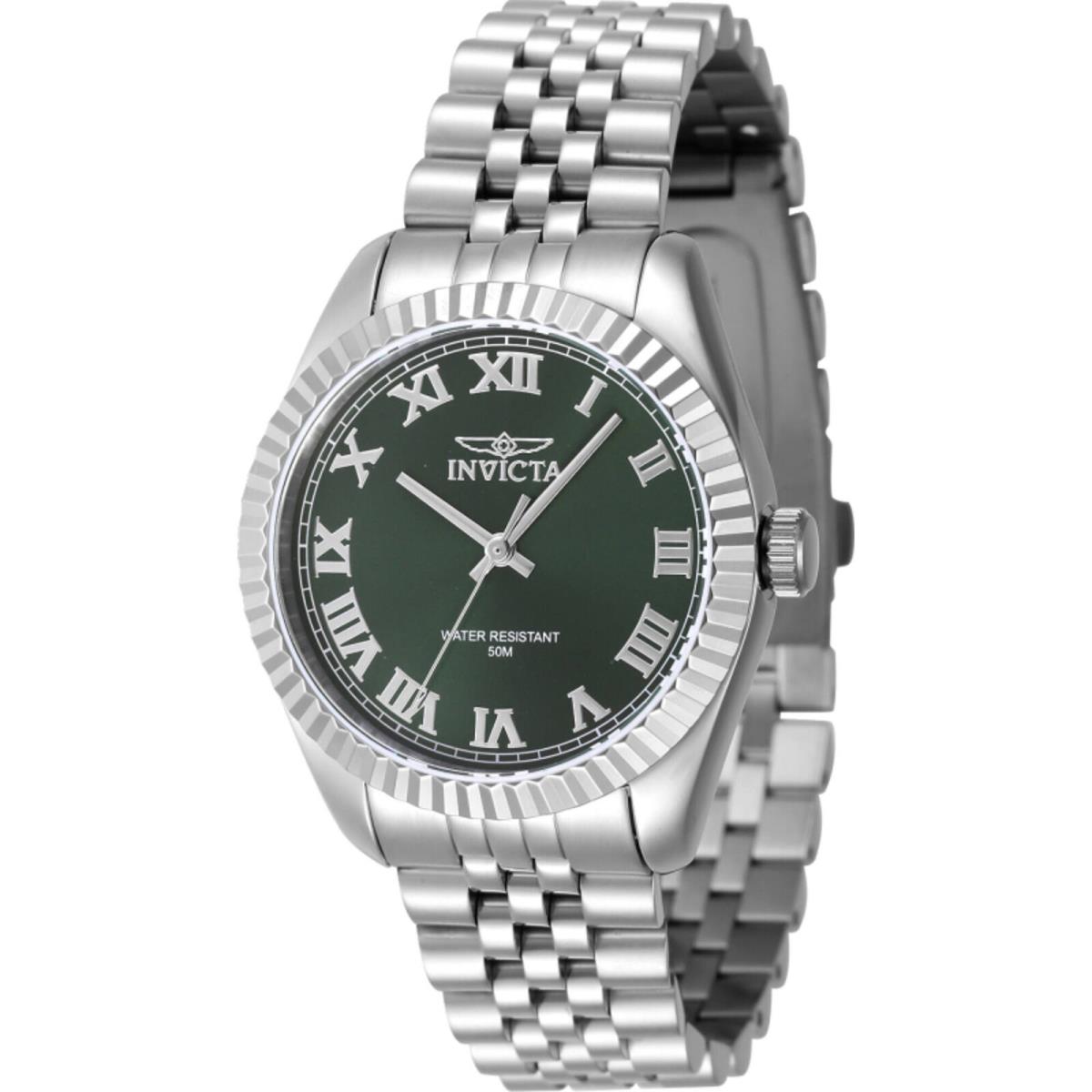 Invicta Women`s Watch Specialty Green Dial Silver Stainless Steel Bracelet 47410 - Dial: Green, Band: Silver