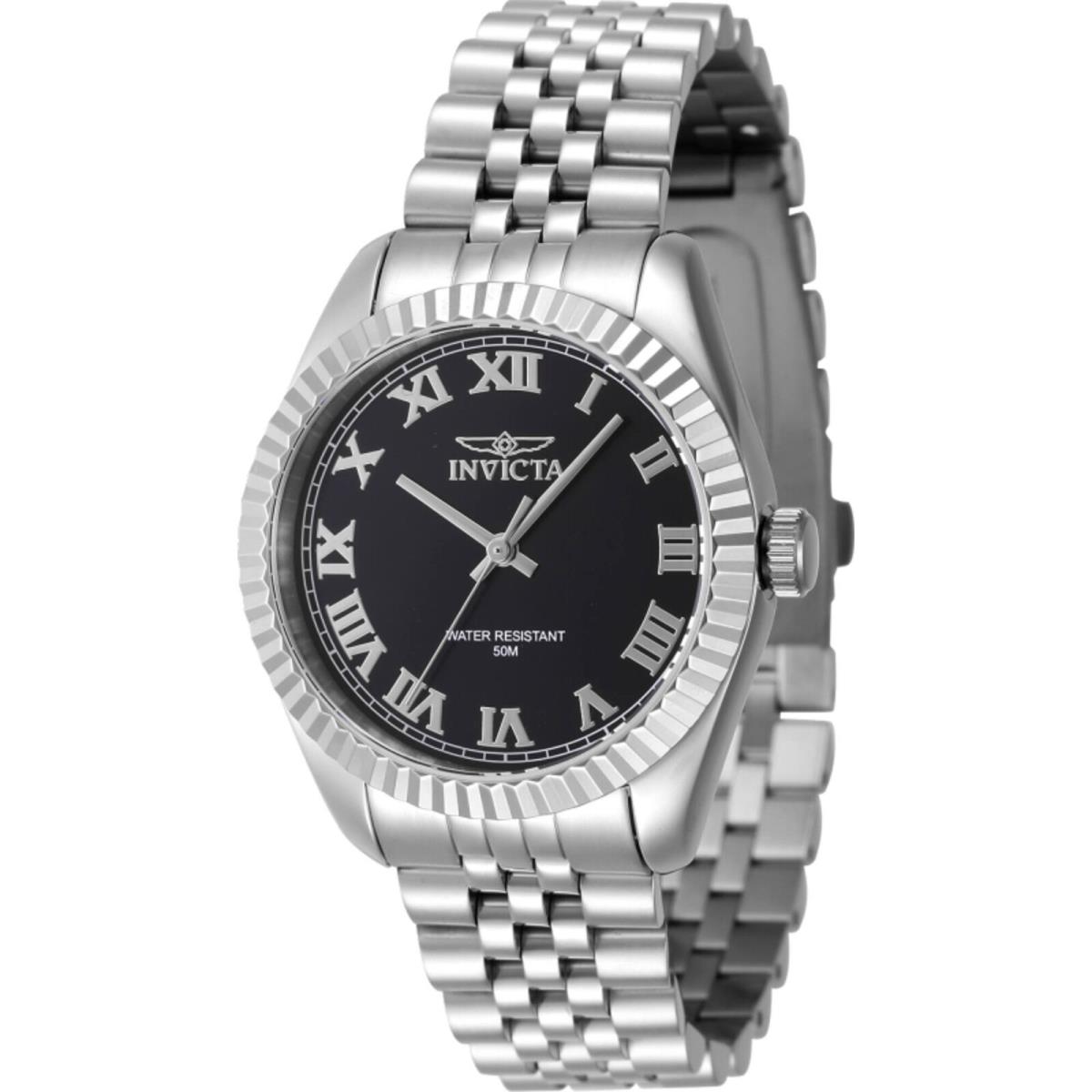 Invicta Women`s Watch Specialty Black Dial Silver Steel Bracelet Quartz 47408 - Dial: Black, Band: Silver