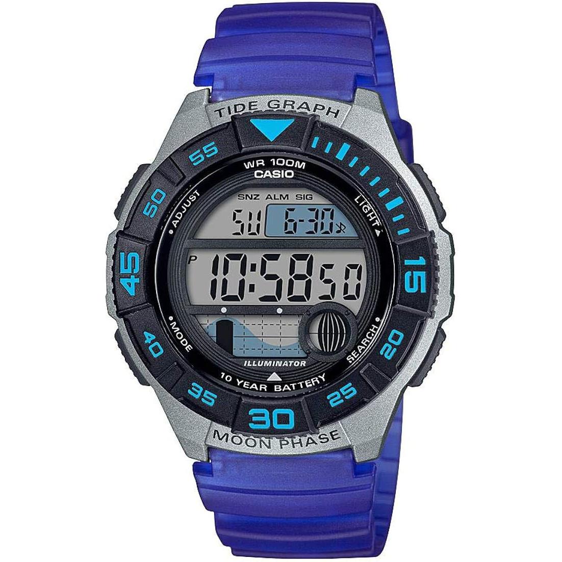 Casio Mens 10 Year Battery Quartz Resin Strap Blue 22.8 Casual Watch Model: WS-110