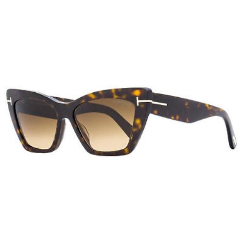 Tom Ford Cat Eye Sunglasses TF871 Wyatt 52F Dark Havana 56mm FT0871 - Frame: Dark Havana, Lens: Brown Gradient