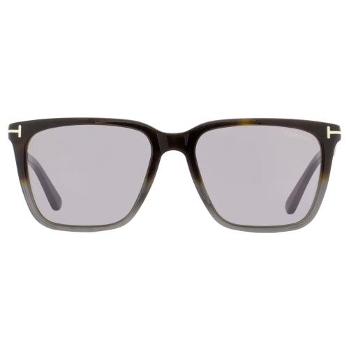 Tom Ford Rectangular Sunglasses TF862 Garrett 56C Havana/gray/gunmetal 56mm FT08 - Frame: Havana/Gray/Gunmetal, Lens: Gray