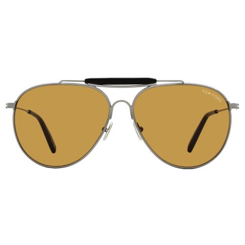 Tom Ford Pilot Sunglasses TF995 Raphael-02 08E Gunmetal/black 59mm FT0995 - Frame: Gunmetal/Black, Lens: Brown