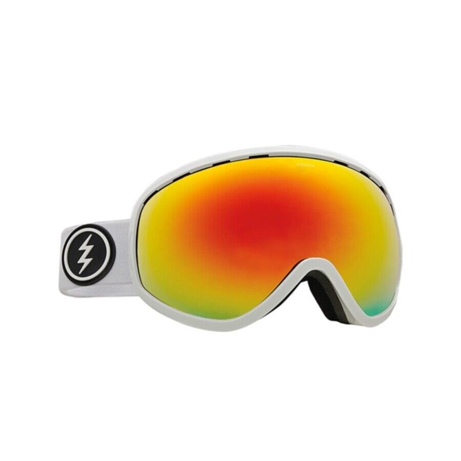 Electric Visual Masher Gloss White Snowboarding Goggles Brose/red Chrome