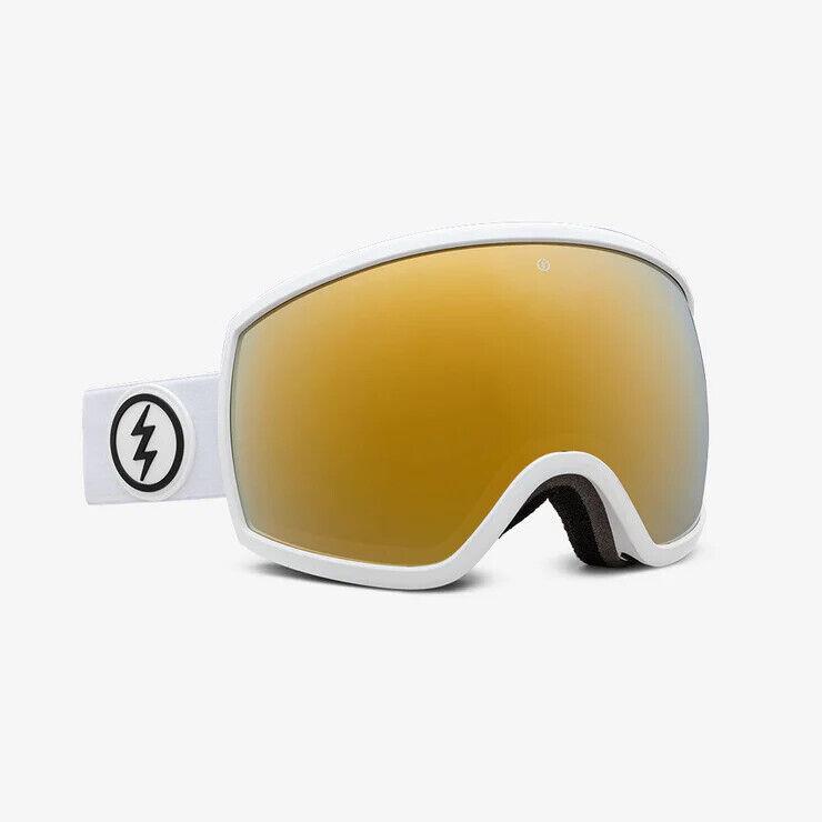 Electric Visual EG2-T Matte White + BL Light Green Goggles Gold Chrome