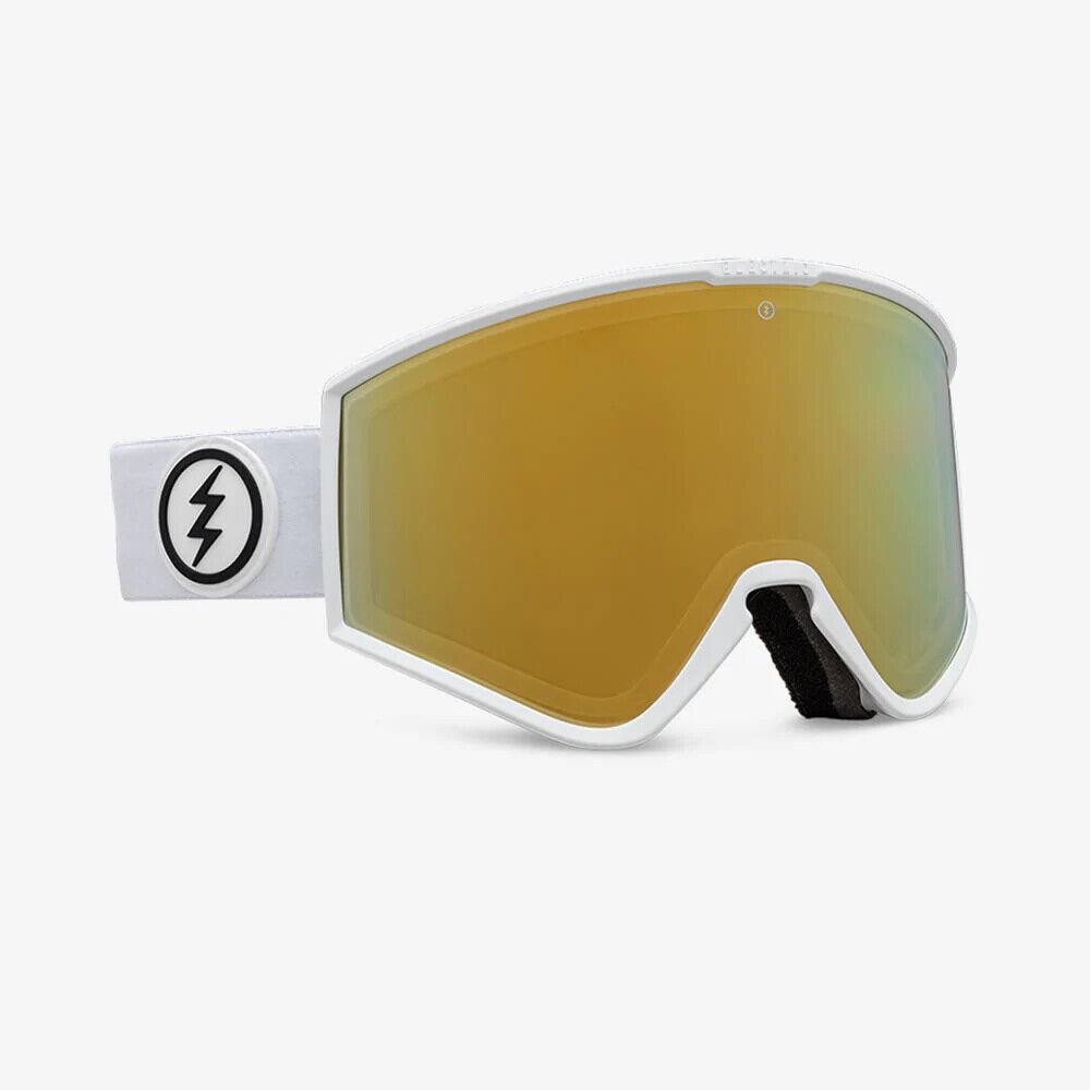 Electric Visual Kleveland+ Gloss White Goggles Photochromic Green Bronze Gold