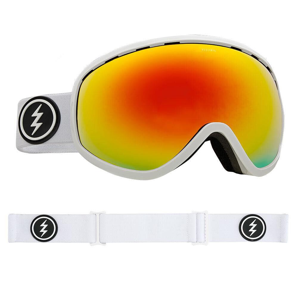Electric Visual Masher Gloss White + BL Snowboarding Goggles Brose/red Chrome