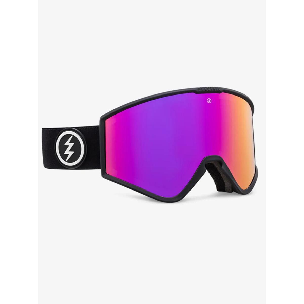 Electric Visual Kleveland.s Matte Black + BL Light Green Goggles Purple Chrome