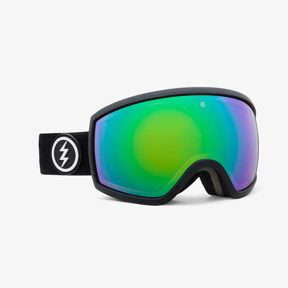 Electric Visual EG2-T.S Matte Black Snowboarding Goggles Green Chrome EG3021100