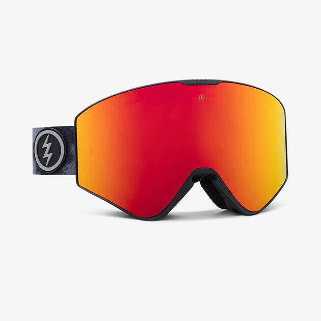 Electric Visual Kleveland II Black Acid + BL Yellow Lens Goggles Red Chrome