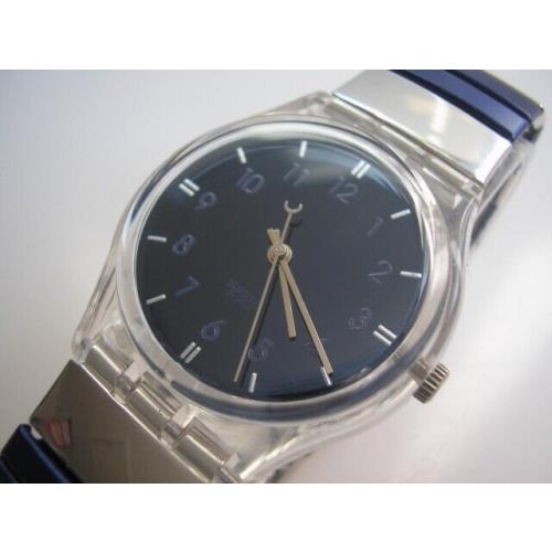 Schleiereule Stunning Blue Swatch w Silver/blue Flex Band Nib-rare