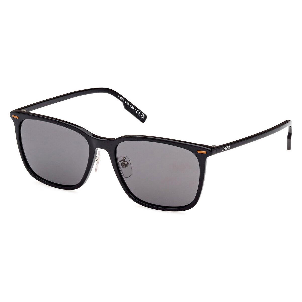 Ermenegildo Zegna EZ0223-D Sunglasses Shiny Black/vicuna / Smoke