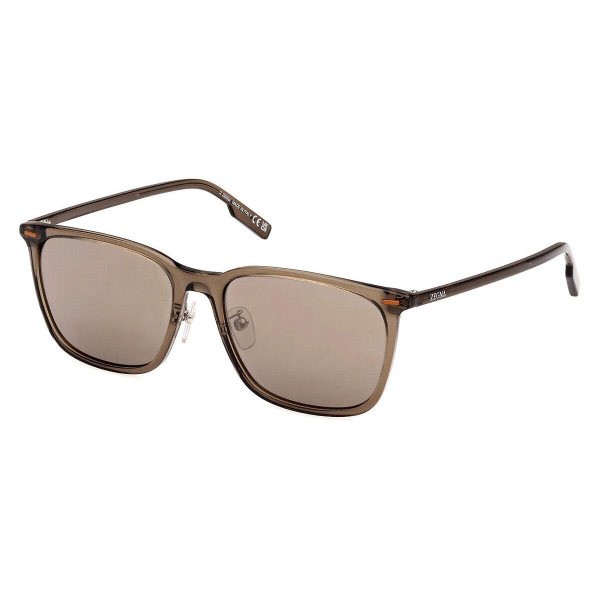 Ermenegildo Zegna EZ0223-D Shiny Transparent Khaki/vicuna / Brown Mirrored